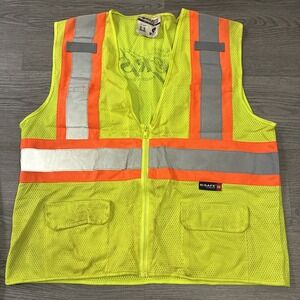 Mens Majestic High Reflective M Safe Safety Vest Size L High Visibility Yellow.